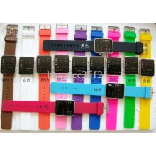 100pcs Girls Digital Watches Silicone Binary Led Candy Ladies Jelly