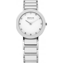 11429-754 Bering Time Ladies Ceramic White Silver Watch