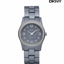 $135 Dkny Women's Glitz Aluminum Grey Watch Ny8311