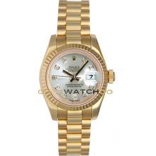 179178 President New Style Heavy Band Model Silver Diamond Dial