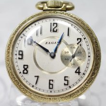 1910 Elgin Grade 290 Antique Open Face Pocket Watch
