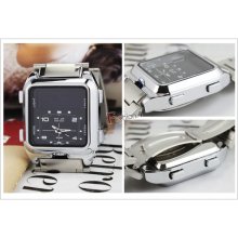 3 Alarm Digital Analog Square S-steel Band Mens Sports Quartz Wrist Watch