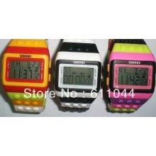 30pcs/lot Sport Lego Digital Watch Jcdc Pop Hours Candy Led Light Ra