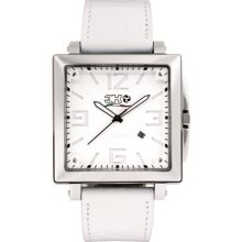 3H Women's Cube Stainless Steel Automatic White Dial Interchangeable