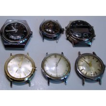 6 Vintage Watches to fix or parts or steampunk jewelry