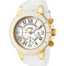 a_line Watches Women's Marina Chrono White Dial Gold Tone Case White S