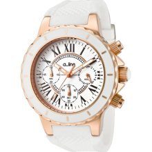 a_line Watches Women's Marina Chrono White Dial Rose Gold Tone Case Wh