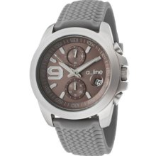 a_line Watches Women's Aroha Chronograph Brown Dial Gray Silicone Gra