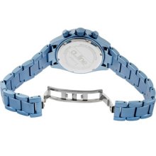 a_line Women's Amore Chronograph Round Watch Case/Dial Color: Light Blue/ Light Blue, Hands Color: Black, Markers/Bracelet Color: Light Blue