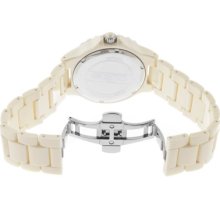 a_line Women's Marina Round Watch Hands/Markers Color: Silver/Silver, Case/Dial Color: Beige/Beige, Bracelet Color: Beige