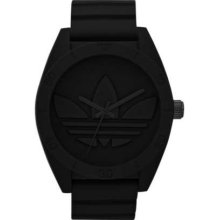 Adidas Mens Originals Santiago XL Analog Polyurethane Watch - Black Resin Strap - Black Dial - ADH2710