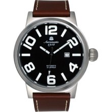Aeromatic 1912 Automatic XL Size Military Watch with Black Dial, Onion