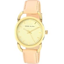 AK Anne Klein Women's 10-9926CMTN Gold-Tone Tan Leather Strap Watch