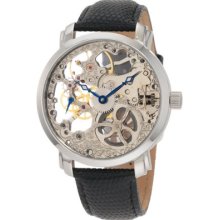 Akribos Xxiv Ak406ss Davinci Mechanical S/s Skeleton Mens Watch