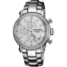 Akribos XXIV Men's Stainless Steel Crystal Chronograph Watch (White)