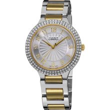 Akribos XXIV Women's Swiss Quartz Swarovski Crystal Stainless Steel Bracelet Watch (Two-tone)