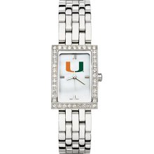 Alluring Ladies University Of Miami Watch with Logo in Stainless Steel