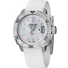 Alpina Women's 'extreme Diver' Mother Of Pearl Dial White Strap Watch