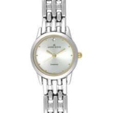 Anne Klein 7449ttdi Diamond On Hour 12 Silver Dial Stainless Steel Bracelet