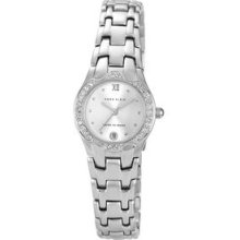Anne Klein Women`s Swarovski Crystal Accented Silver Tone Watch