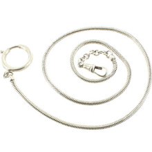 Antique Sterling Silver Pocket Watch Snake Chain Holder Fits Large Belt Loop