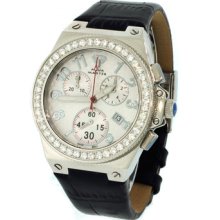 Aqua Master Diamond Chronograph Swiss Mvmt White Dial Unisex Watch 2.00ct. W-192