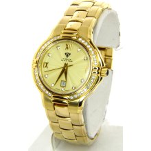 Aqua Master Gold Dial Diamond Womens Watch W305 5