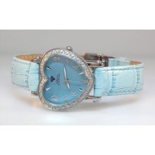 Aqua Master Ladies Heart Shape Diamond Watch Blue Dial