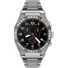 Aqua Master Men's Octagon Diamond Watch with Diamond Bezel, 4.50 ctw