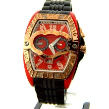 Aqua Master Red Dial Diamond Mens Watch W315-3