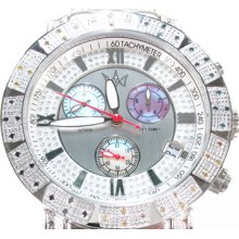 Aqua Techno Watch Diamond with Mother of Pearl Chronograph Dial 0.50ct