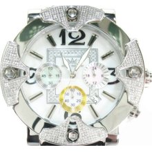 Aqua Techno Watch H Color Diamond with Pastel Chronograph Dial 0.35ct