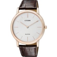 AR1113-12A - Citizen Eco-Drive Stiletto Leather Japan Sapphire 4.7mm Ultra Thin Watch