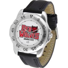 Arkansas State Red Wolves ASU Mens Leather Sports Watch