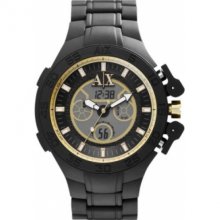 Armani Exchange Analog Digital Black Silicone Strap Men's Watch AX1194