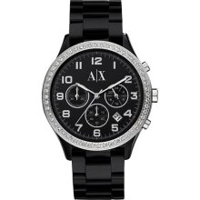 Armani Exchange Black Plastic Band Chronograph Women's Watch AX51 ...