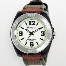 Armitron Men's 204549wlbkgn Silver Tone Stainless Steel Brown Sport Watch