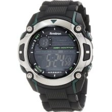 Armitron Men's 408232grn Chronograph Black And Green Resin Digital Sport Watch