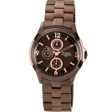 Armitron Mens Brown-Dial Bronzetone Dress Watch