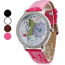 Assorted Colors Women's Fox Style PU Analog Quartz Wrist Watch