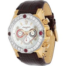 Avianne&Co Octavian Collection Mens Rose Steel Chrono Diamond Ruby Watch