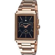 Azzaro Men's 'Legend Rectangular Chrono' Retrograde Rose PVD Watch