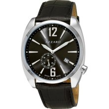 Azzaro Men's 'Seventies' Grey Dial Black Strap Small Second Watch