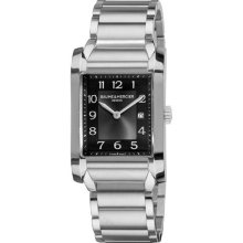 Baume & Mercier Men's 'Hampton' Grey Dial Stainless Steel Watch