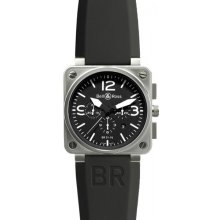 Bell and Ross Black Dial Automatic Chronograph Mens Watch BR0194-BL-ST