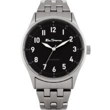 Ben Sherman Men's Quartz Watch With Black Dial Analogue Display And Silver Stainless Steel Plated Bracelet R882