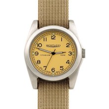 Bertucci A-3T Vintage 42 Mens Titanium Watch - Khaki Nylon Strap - Desert Stone Dial - 13306