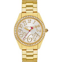 Betsey Johnson Gold Bling Bling Time Boyfriend Watch