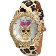 Betsey Johnson Leopard Skull and Bow Leopard Watch