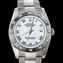 Bezel pearlmaster diamond rolex date just watch roman dial datejust